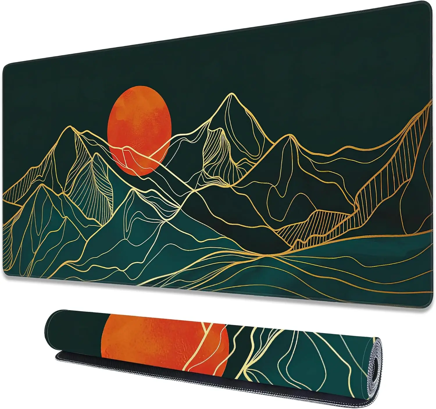

Art Gold Mountain Large Gaming Mouse Pad,Extended Desk Mat,Non-Slip Waterproof Rubber Base 35.4x15.7 Inch Big Mouse Mat Office