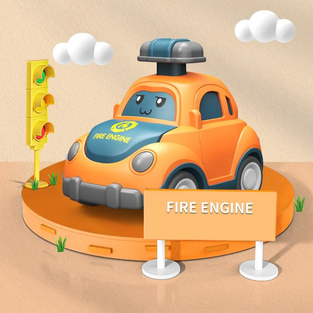 Kunststoff Cartoon Spielzeugauto Mini Größe Zurückziehen Mechanismus Mini Presse Go Fahrzeuge Trägheit Power Press Go Funktion Krabbeln