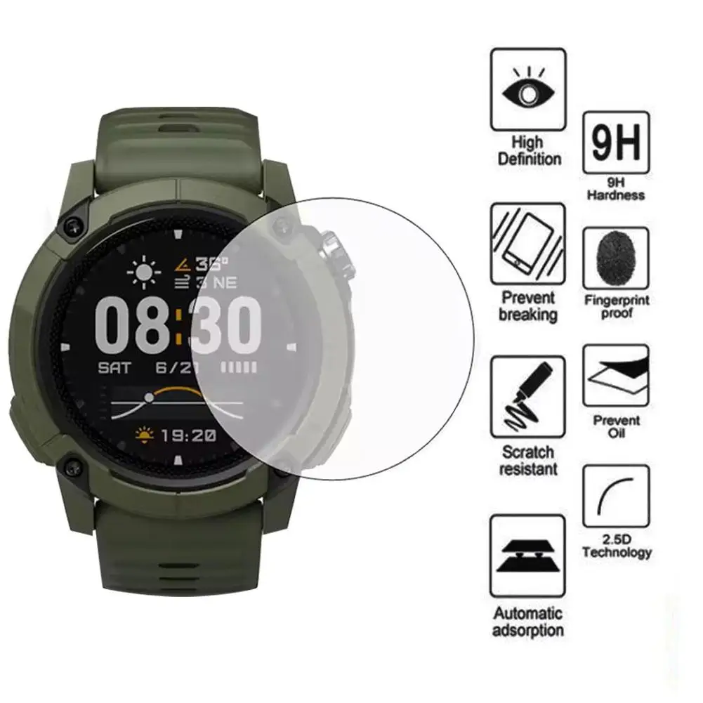 Protector de pantalla para reloj Gauchi NOMAD, vidrio templado 9H, resistente a objetos afilados, evitando daños y arañazos V0Z0