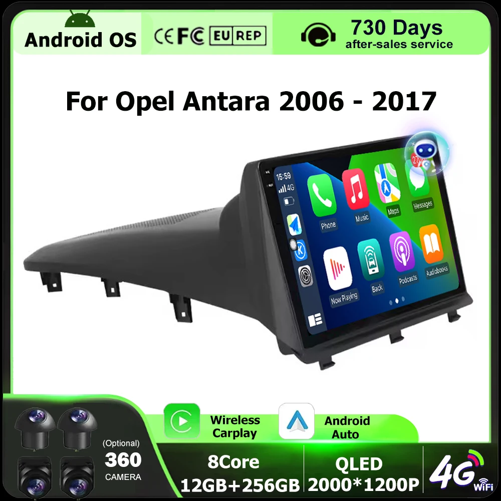 

Wireless CarPlay For Opel Antara 2006-2017 Android 16 Auto Car Radio Navigation GPS Multimedia Video Player BT DSP Head Unit 9''