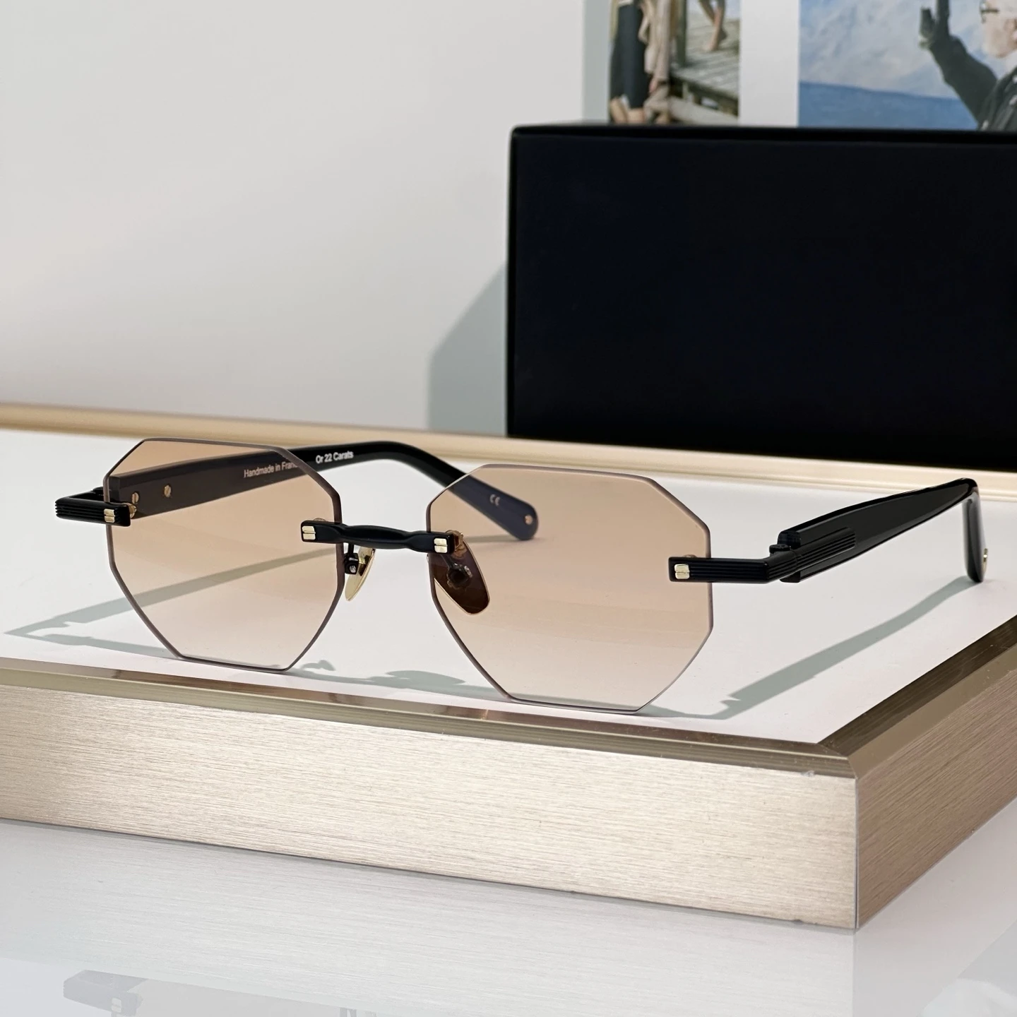 

TIMOTHY Hexagon Design Luxury Brand Sunglasses Woman 2025 Rimless Sun Glasses for Man UV400 Trendy Fashion Female Sunglasses