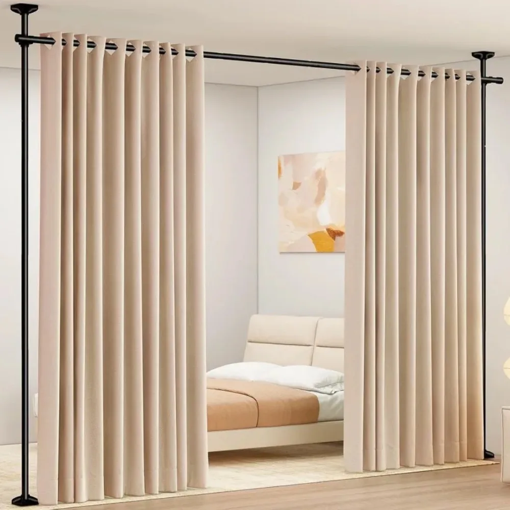 

Room Divider Curtain Rod, No Drilling Required, for Space Partitioning, Adjustable Heavy Duty Temporary Wall Partition