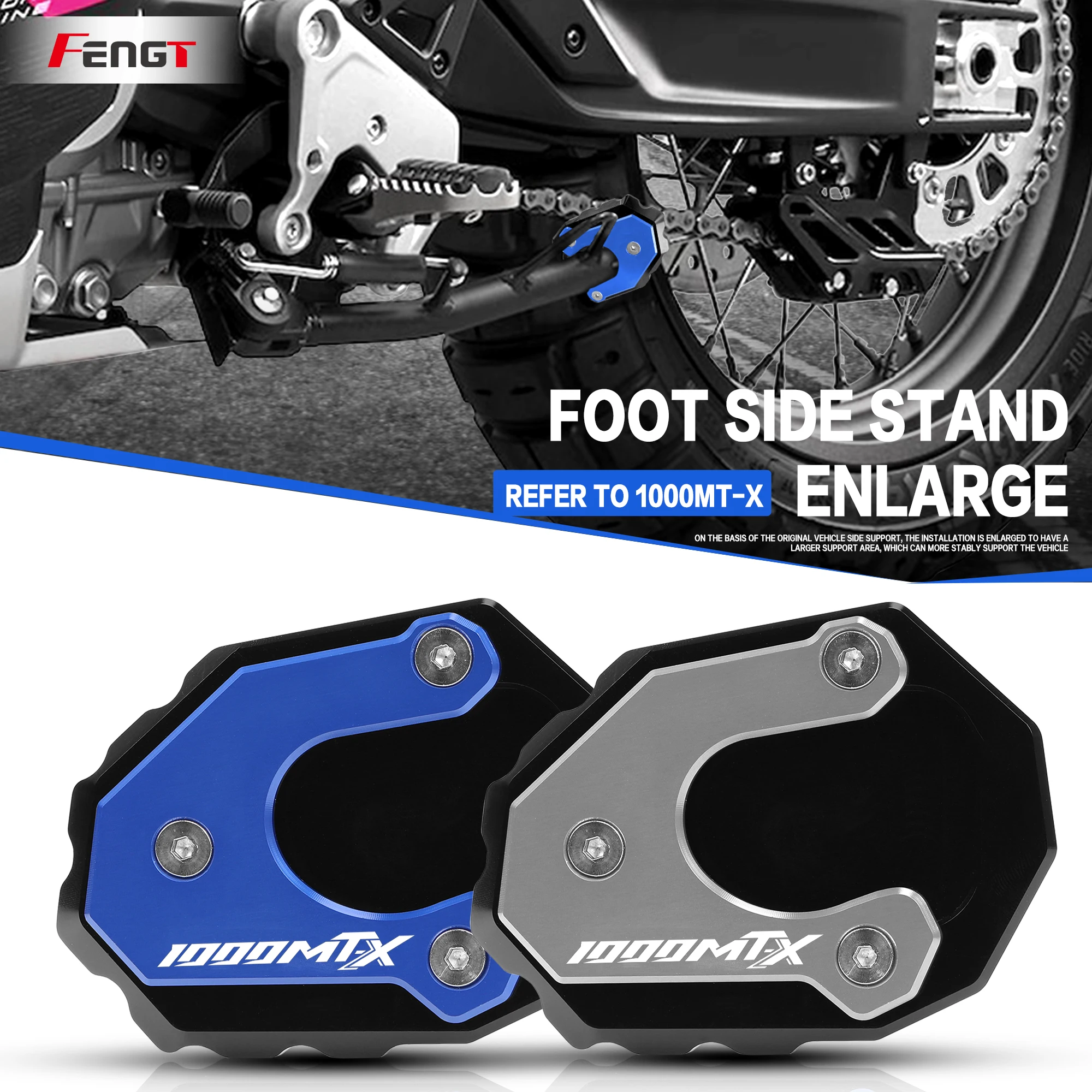 For CFMOTO 1000MTX 1000MT-X MTX 1000 MT-X Motorcycle Kickstand Foot Side Stand Extension Pad Support Plate Enlarge Stand Pedal