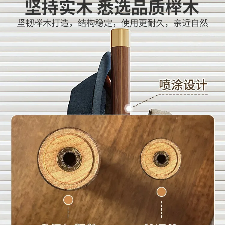 رف معطف من الخشب الصلب لغرفة النوم من الأرض إلى السقف رف ملابس مكتب منزلي جديد على الطراز الصيني ملابس عمودية