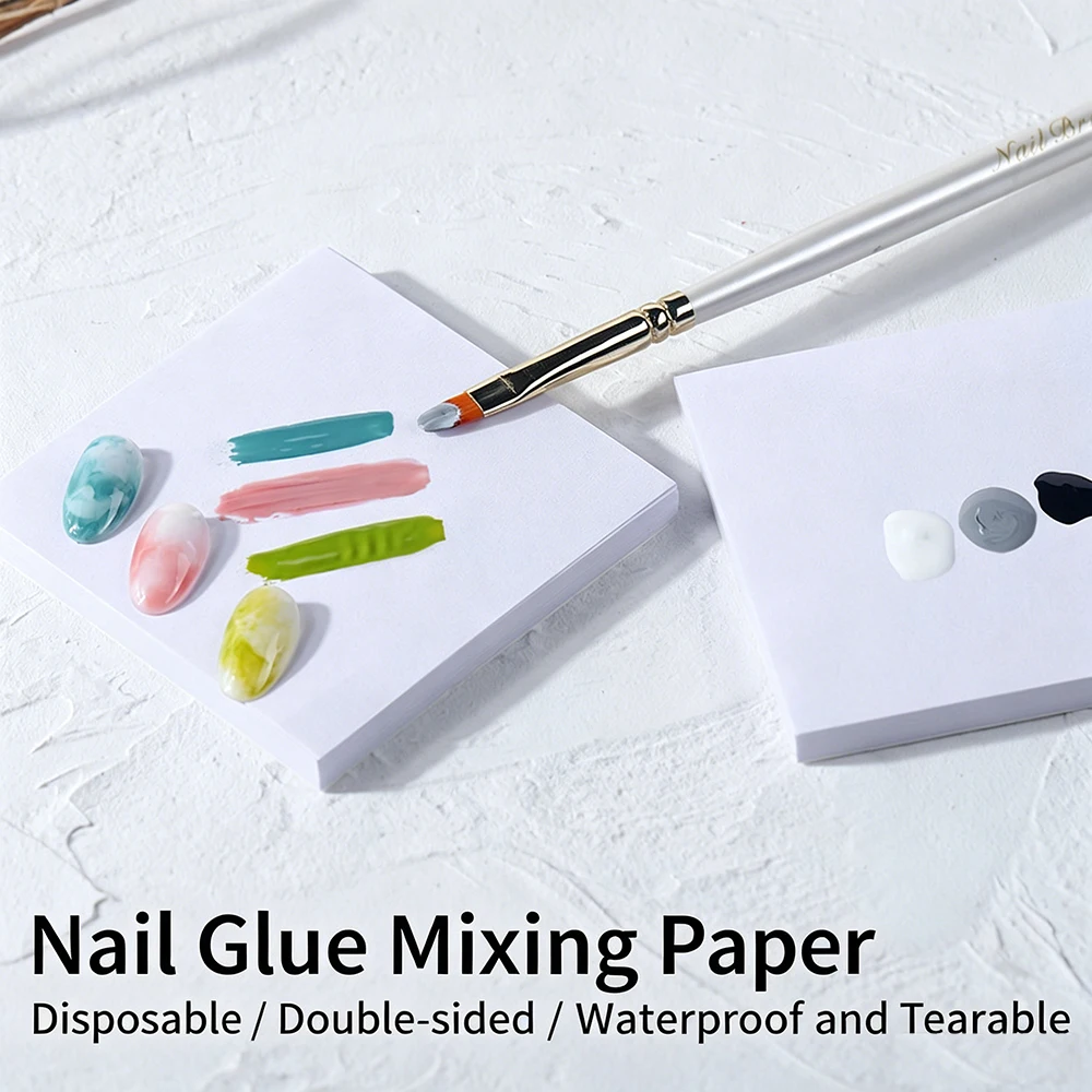 500 Blatt Nagel-Mischpapier Wasserfestes Reißbares Nail-Art-Palettenpapier Gel-Lack Farbmischtablett Nagelpigment-Mischwerkzeuge