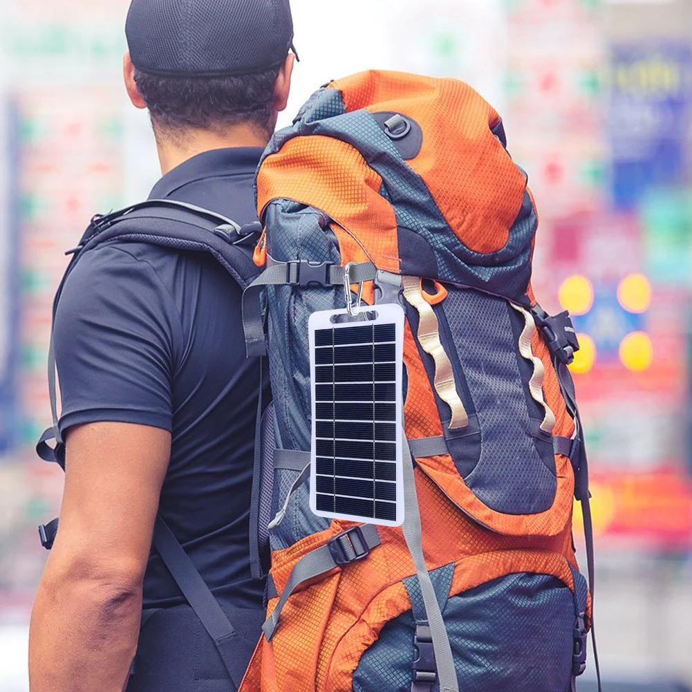 2 واط 5 فولت لوحة طاقة شمسية محمولة USB شاحن بطارية مجموعة اللوحة الشمسية مقاوم للماء الهاتف قوة البنك للتخييم الظهر المشي لمسافات طويلة #4