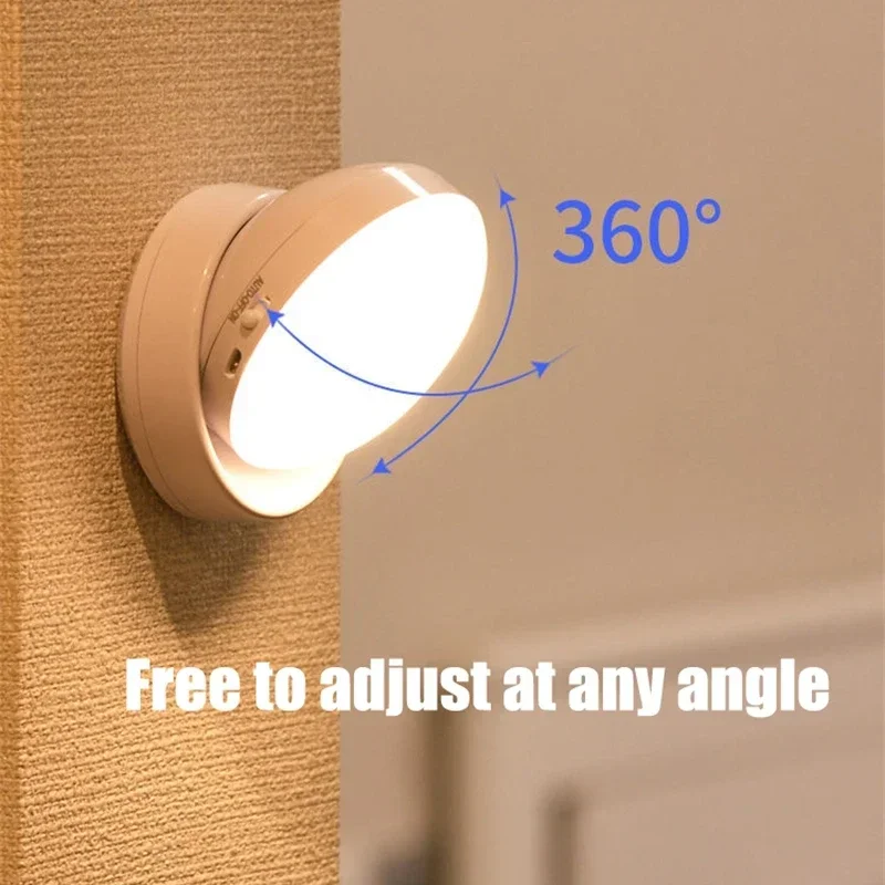 360-gericht oplaadbaar draadloos LED-nachtlampje Wandlampen Nachtlampje Bewegingssensor Licht Wandlampen voor kamer Nachtkastje