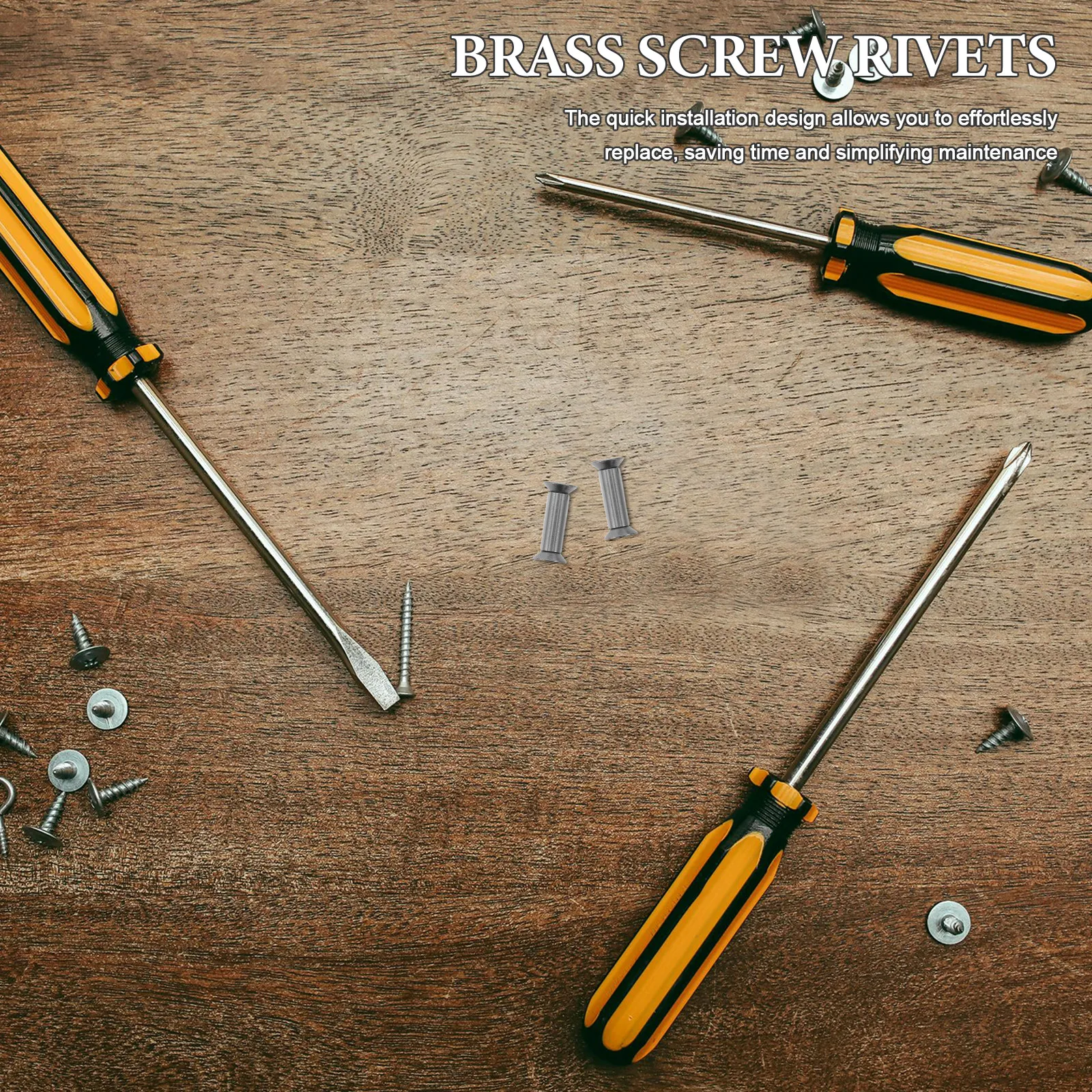 4Pcs Knife Handle Rivets Brass Screw Rivets Replacement Repair Pins for DIY Knife Making Kitchen Outdoor Cutlery Handle Supplies