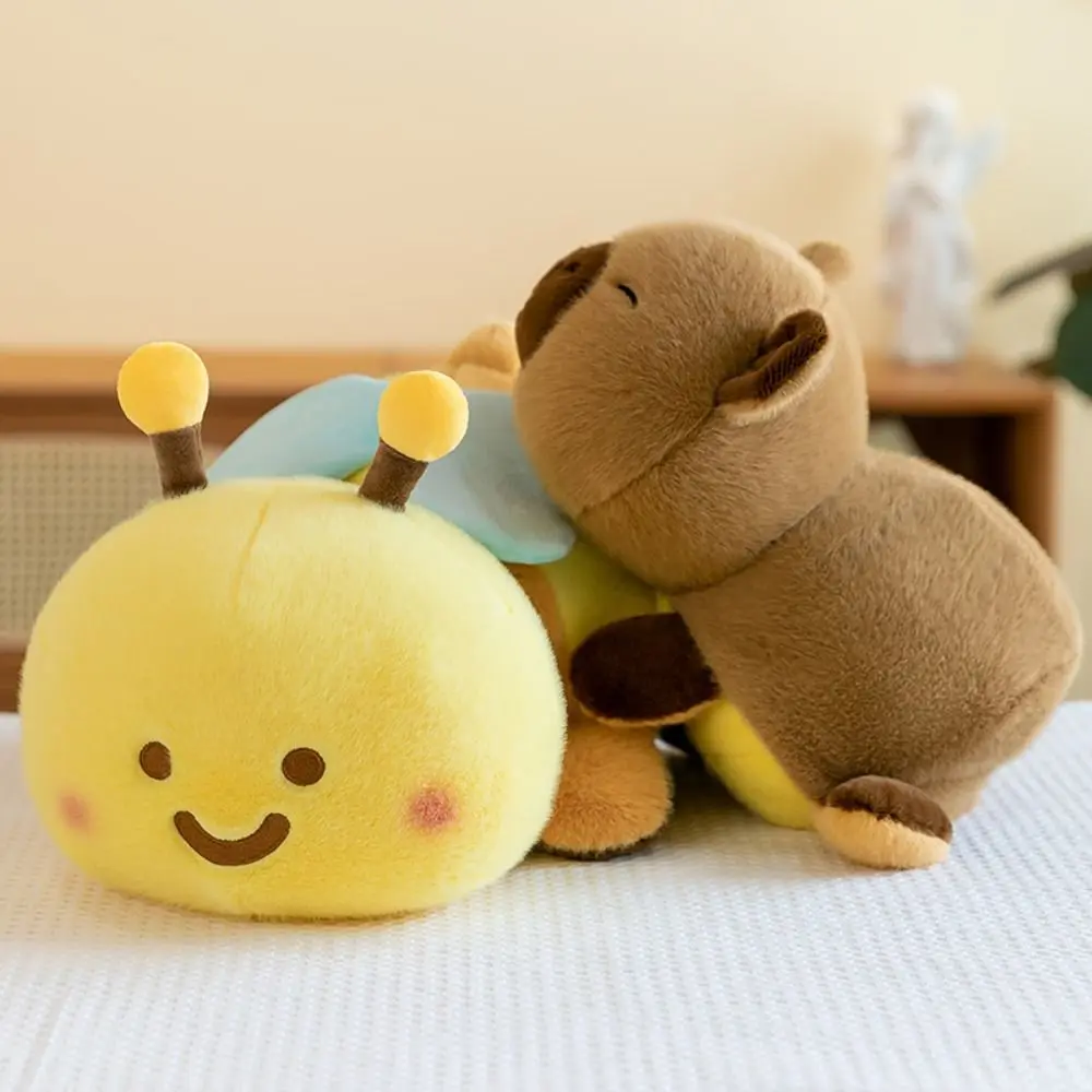 Double-Sided Capybara Turn Into Bee Plush Toy Stuffed Animal 2-in-1 Capibala Plush Doll Kawaii 33cm Transform Bee Children Gifts