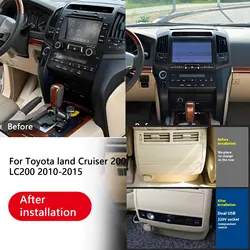 2 din The latest for Toyota Land Cruiser LC200 2008-2021 multifunctional rear USB charger refitting armrest box seat socket