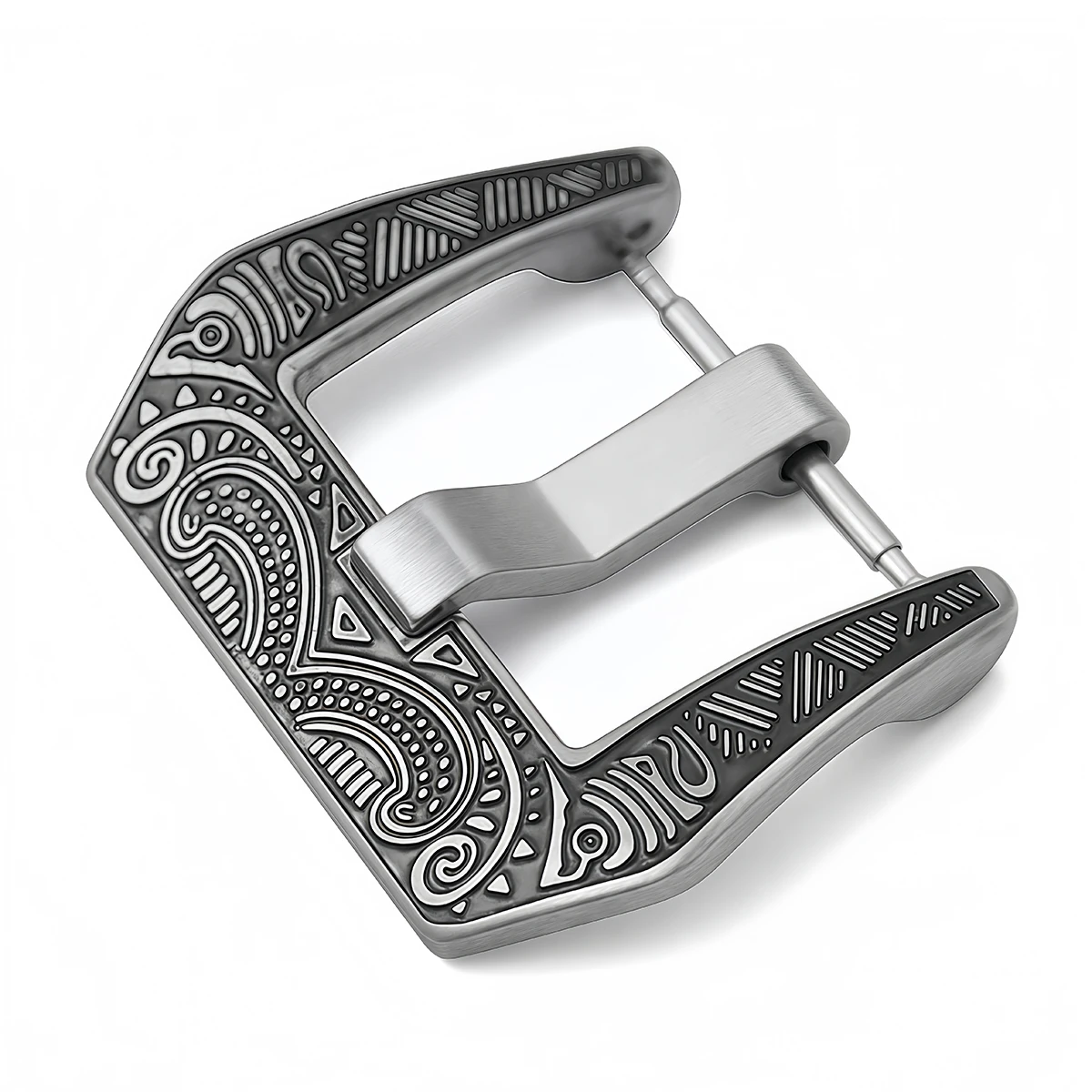 Exquisite Retro-Schnitzerei-Uhrenarmband-Schnalle aus Edelstahl für Lederarmband-Ersatzschnalle Uhrenzubehör – Detail 7