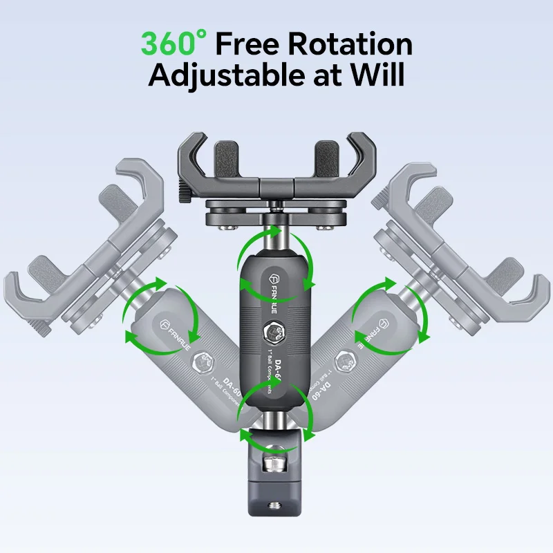 FANAUE Aluminum Alloy Motorcycle Mobile Phone Holder Shock Absorption Anti-Shake Riding Navigation Off-Road Suitable for Motorcy