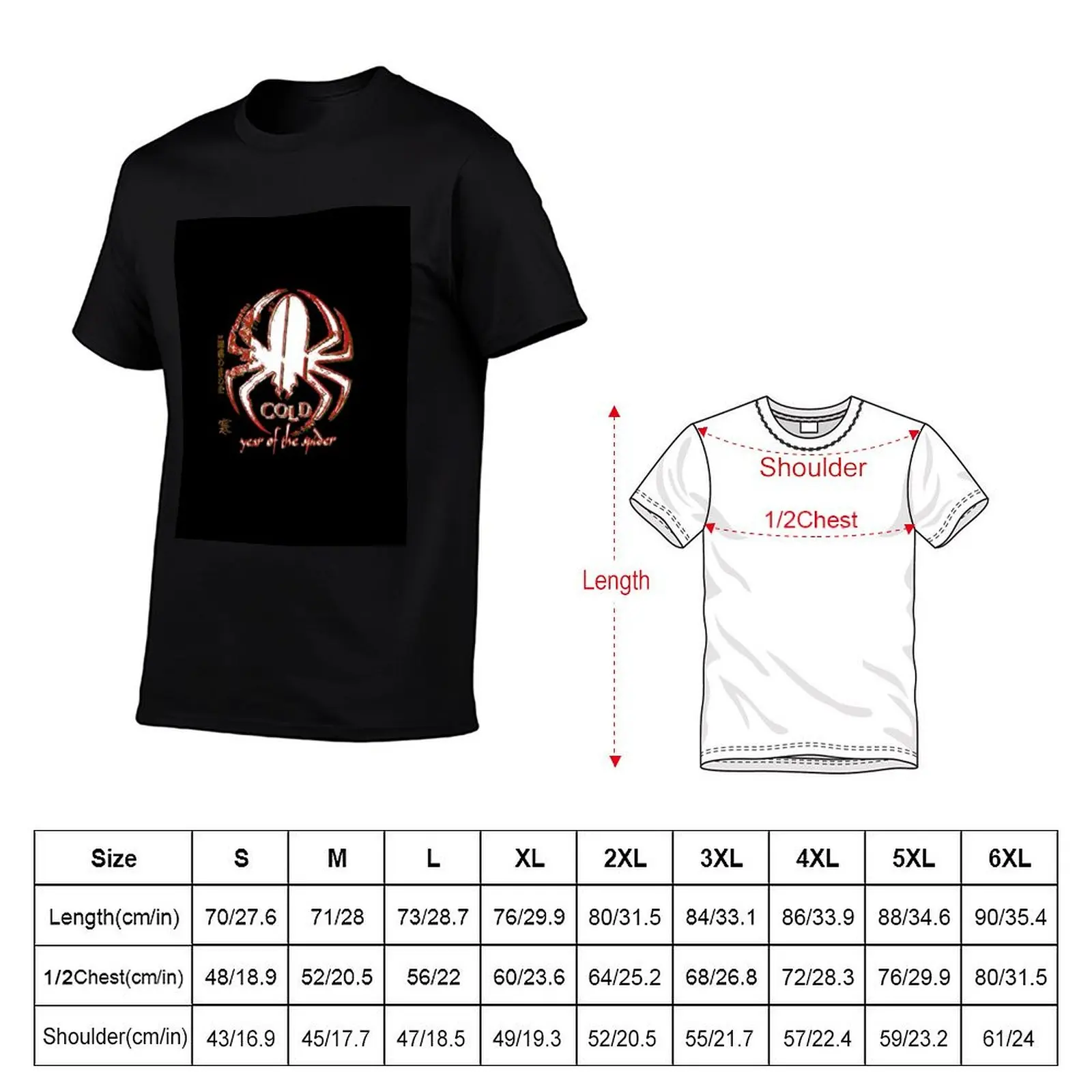Cold Band Year Of The Spider Distressed Artwork T-Shirt t shirts for man cotton funny t shirts dark humor T-shirt