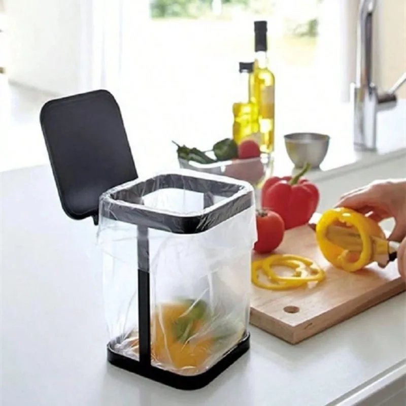 

1PCS Mini Household Kitchen Living Room Desktop Clamshell Garbage Collection Bucket