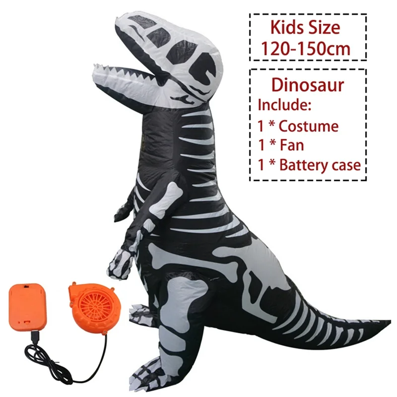 

ABMW-Inflatable Costume Dinosaur Skeleton Carnival Cosplay Fancy Dress Birthday Outfits for Kids