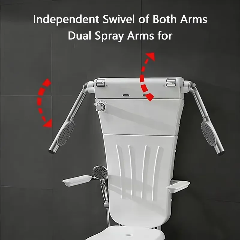 304 Stainless Steel Thermostatic Shower System Anti Scald Seat Commercial Grade Bathroom Fixture for Elderly Care Facilities