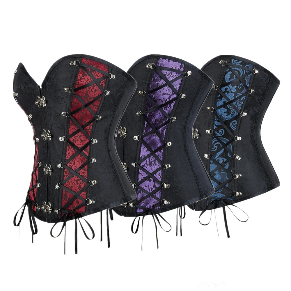 

Женский корсет в стиле стимпанк, топ, винтажный готический корсет для похудения, бюстье спереди, украшение на шнуровке, нижнее белье, корсет с рыбьей косточкой