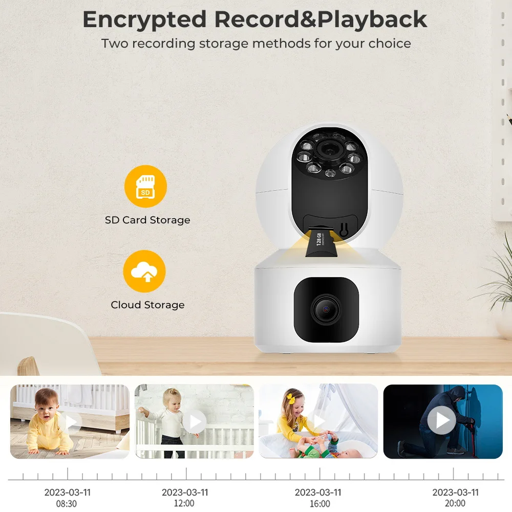 HD PTZ Wifi Surveillance Cameras Monitoring Wireless Webcam 360° Rotation Mobile Phone Remote Home Baby Monitor with IP Camera