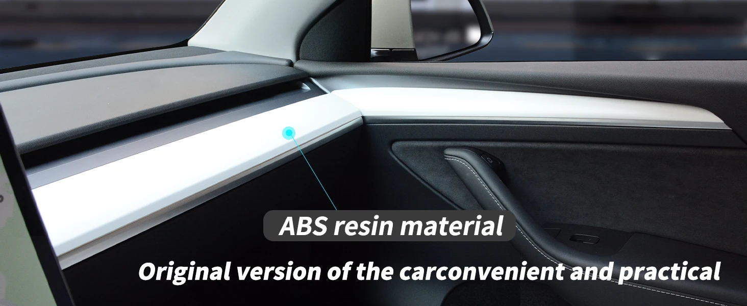 Armaturenbrett-Abdeckung für Tesla Model 3 Y, Abdeckung für die innere Armlehne der Vordertür, Verkleidung für die Mittelkonsole, Zubehör-Aufkleber – Detail 7