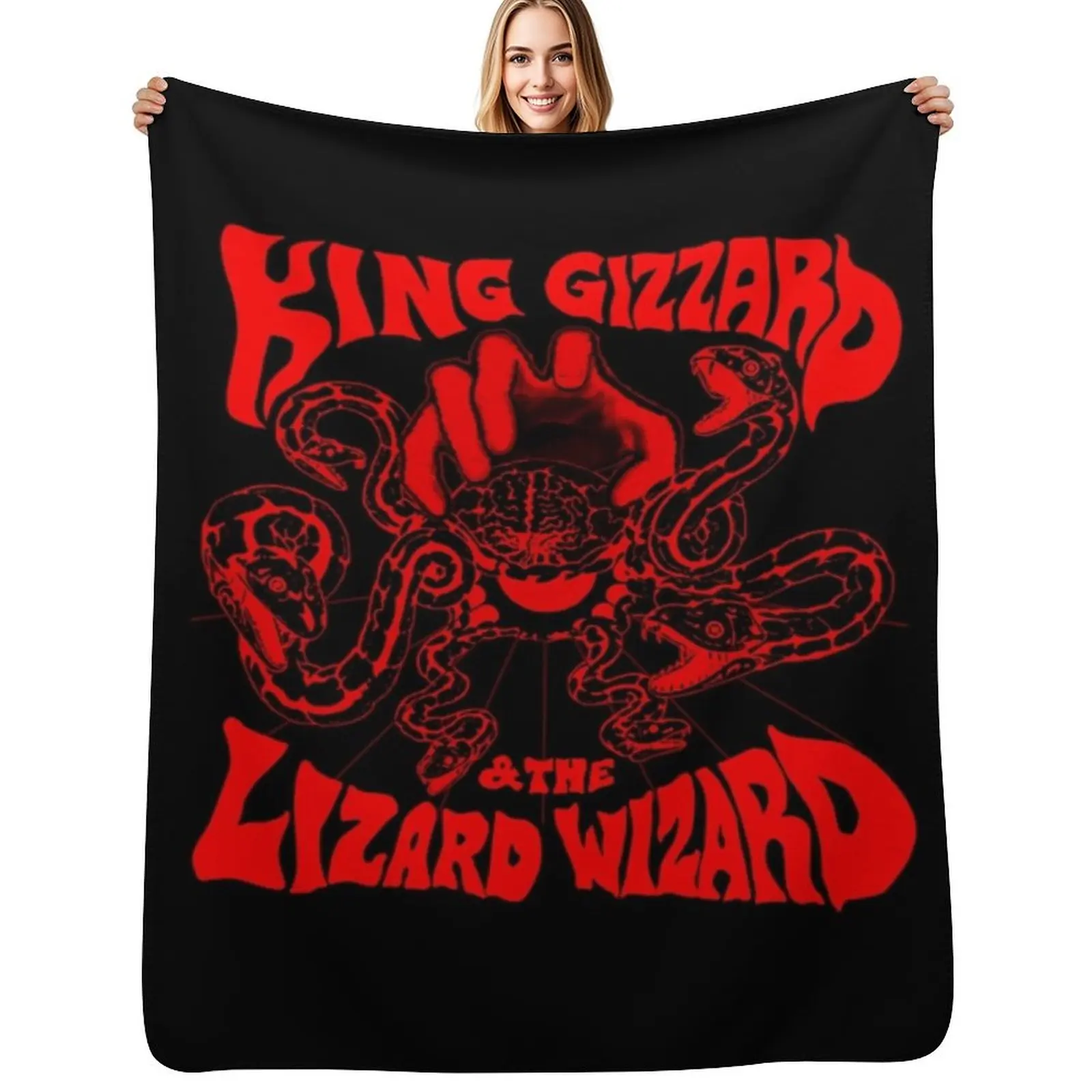 Gizzverse Red (more color variant in my profile) Classic . Throw Blanket Thermal Luxury Designer Vintage Blankets
