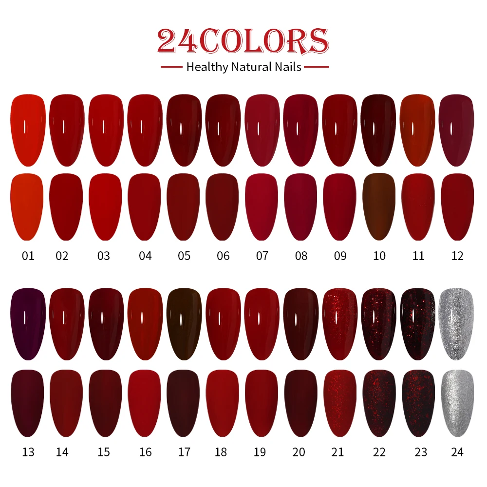 Vendeeni السنة الجديدة الأحمر 24 ألوان هلام طلاء الأظافر عدة المهنية الأشعة فوق البنفسجية جل مجموعة العضوية مسمار هلام البولندية بولي يوريثان هيما الحرة الأشعة فوق البنفسجية هلام البولندية