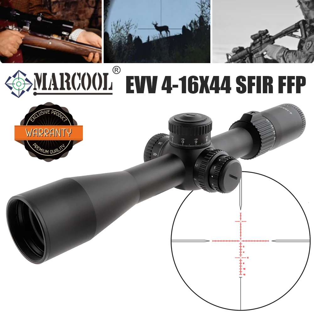 

Marcool HD 4-16X44 FFP Hunting Scope Red Illumination First Focal Plane Riflescopes Zero Stop Tactical Optical Sights Fits .308