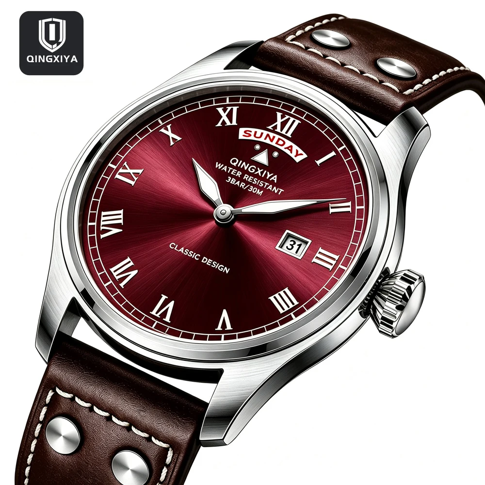 Leather Watch Band Men - 2026 Hoogwaardig Luxe Herenhorloge Militair Waterdicht
