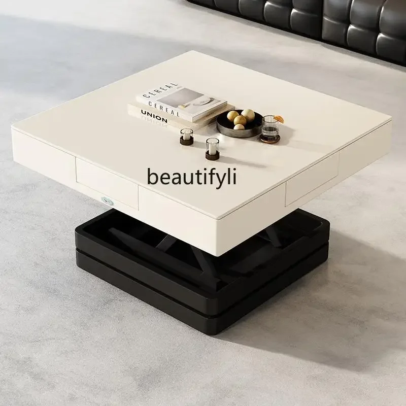 

xx1Lifting rock slab coffee table dining table integrated dual-purpose household small apartment 2025 new modern and simple