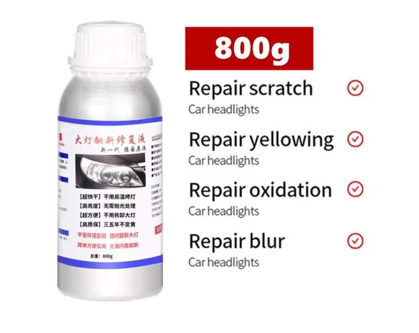 Headlight Restoration Kit Removes Oil Film Scratches & Yellowing Car Lens Cleaning & Polishing Set Model Clean Set view 4