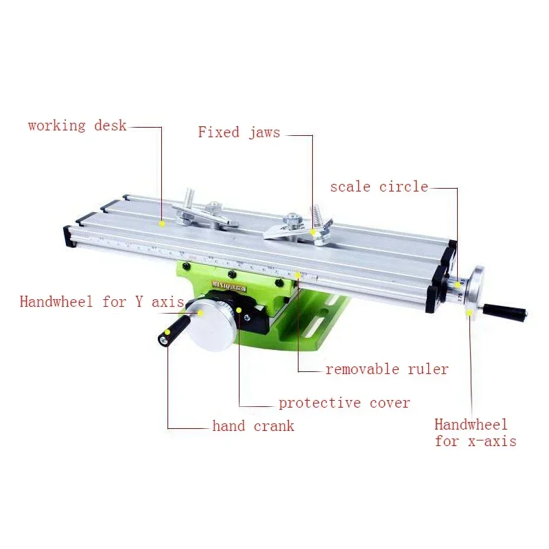 MINIQ Multifunction Drill Vise Fixture Working Table Mini Precision Milling Machine Worktable