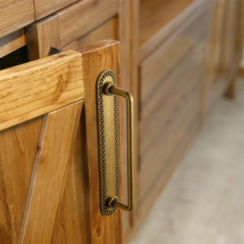 Goo-Ki Antique Brass Cabinet Pulls, Retro Drawer Pulls Casual Luxury Solid Zinc Cabinet Hardware for Drawer,Cupboard, Wardrobe