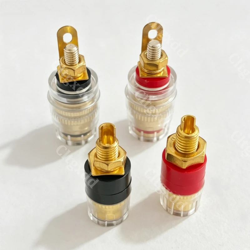 Cltgxdd 2 Stück Messingklemmen für 4-mm-Bananenstecker, CD-Audio-Lautsprecher, Anschlusskabel, Verstärker, Gewinde 31 mm/33 mm – Detail 6