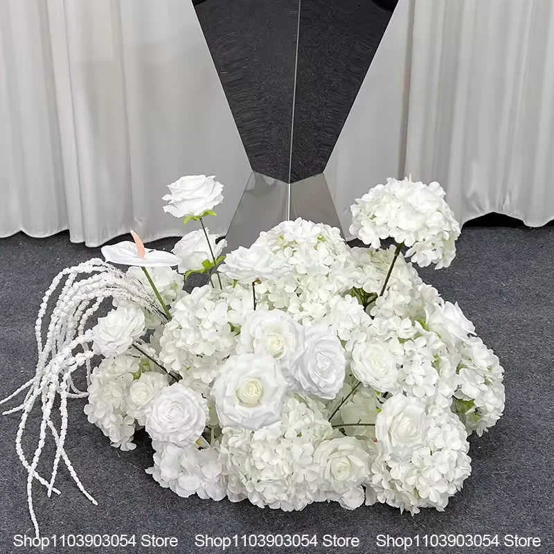 Künstliche weiße Rosen-Serie Delphinium Tischdekoration Blumenarrangement Hochzeitsempfang Heimparty Simulations-Blumendeko – Detail 3