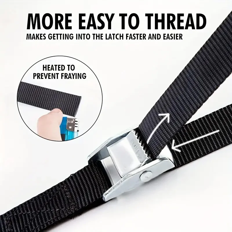 3 Pieces 1M Buckle Tie-Down Belt Cargo Straps For Car Motorcycle Bike With Metal Buckle Tow Rope Strong Ratchet Belt for Luggage