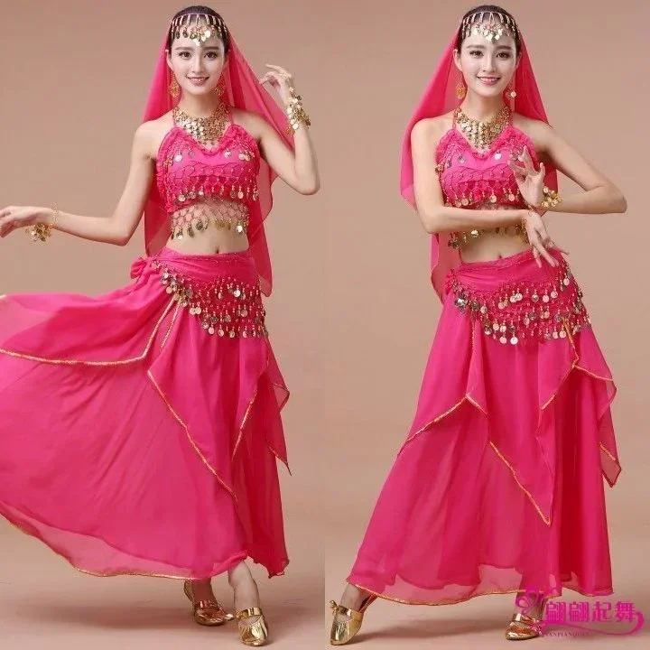 Conjunto de traje de danza del vientre para mujer, ropa india de bollywood, vestido de danza del vientre egipcio