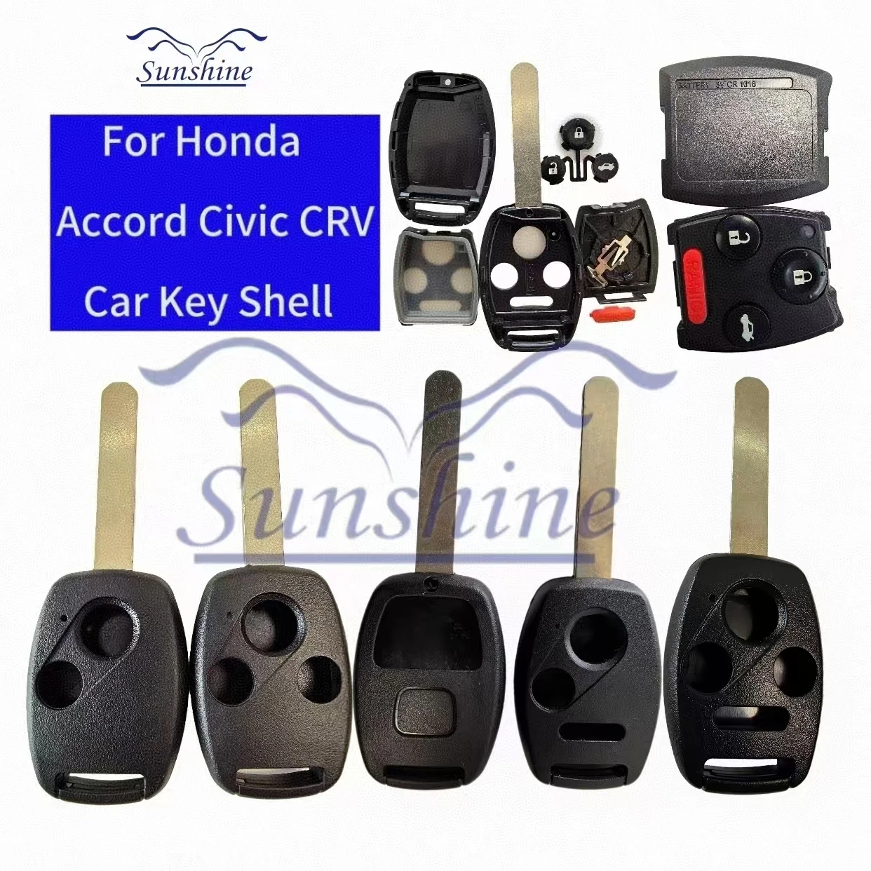 

Sunshine 2/3/4 Buttons Car Key Case Shell Remote Fob Cover For Honda Cr-V Civic Insight Ridgeline 2003 2008 2009