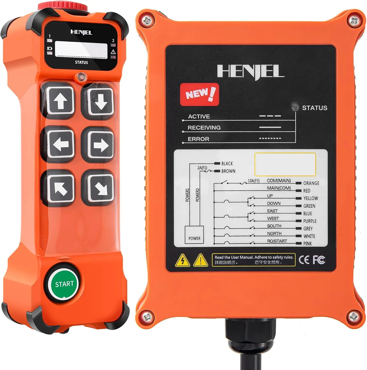 HENJEL H106 6 buttons Industrial Wireless Radio Crane Remote Control switches Hoist overhead bridge track Crane Controller