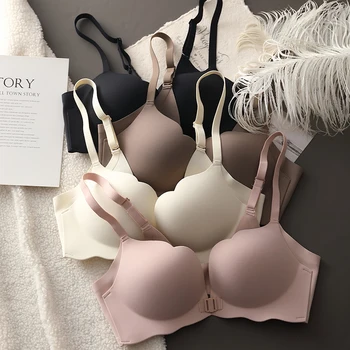 여성용 보이지 않는 브래지어, 프론트 버클 푸시 업 브래지어, 섹시한 속옷, 심리스 여성 패션, 새로운 란제리 