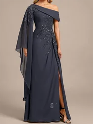 Evening Dresses 2024 Black Off The Shoulder Long Sleeve Beading Split vestidos de fiesta vestidos para mujer dresses for gala