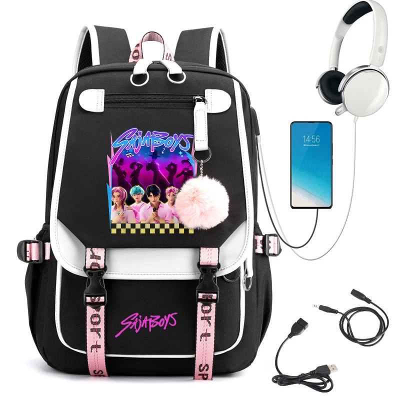 

Women Schoolbag Waterproof Large Capacity School Bags Backpack KPop Demon Hunters Anime Teens Girl Casual Student Daypack Bag