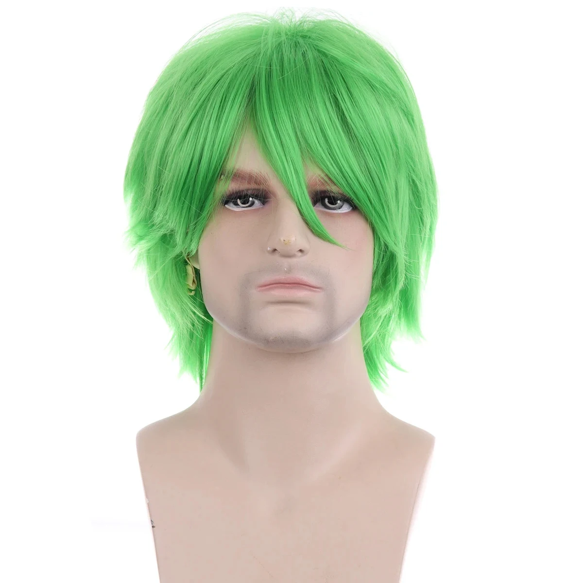 Male Green Wig Synthetic Hair Wigs For Men Short Wig Party Anime Cosplay Wigs Cheap Pink Black White Orange Blue Red Straight