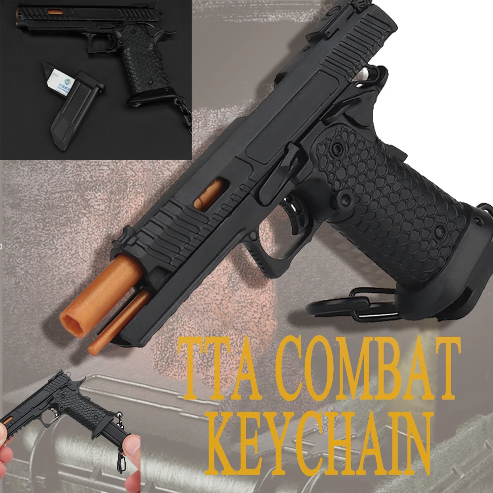 Airsoft Tactical Keychain TTA COMBAT Pistol Model Decoration 1:4 Detachable Mini plastics Bag Charms Stores phone cards