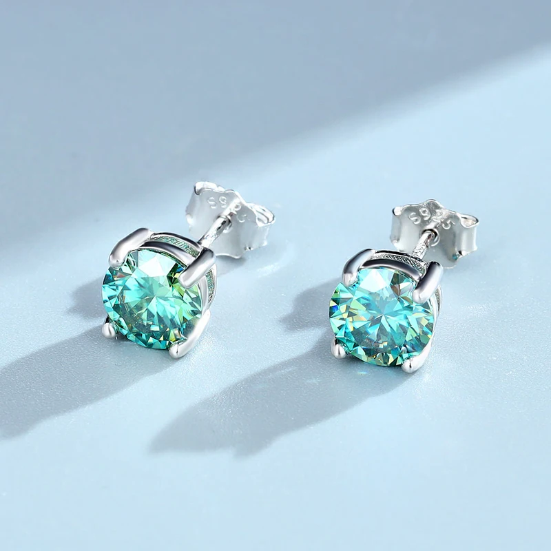 Smyoue 0.3-2CT Colorful Moissanite Studs Earrings for Women Sparkling Diamond Jewelry Certified 100% 925 Sterling Silver Earring 3