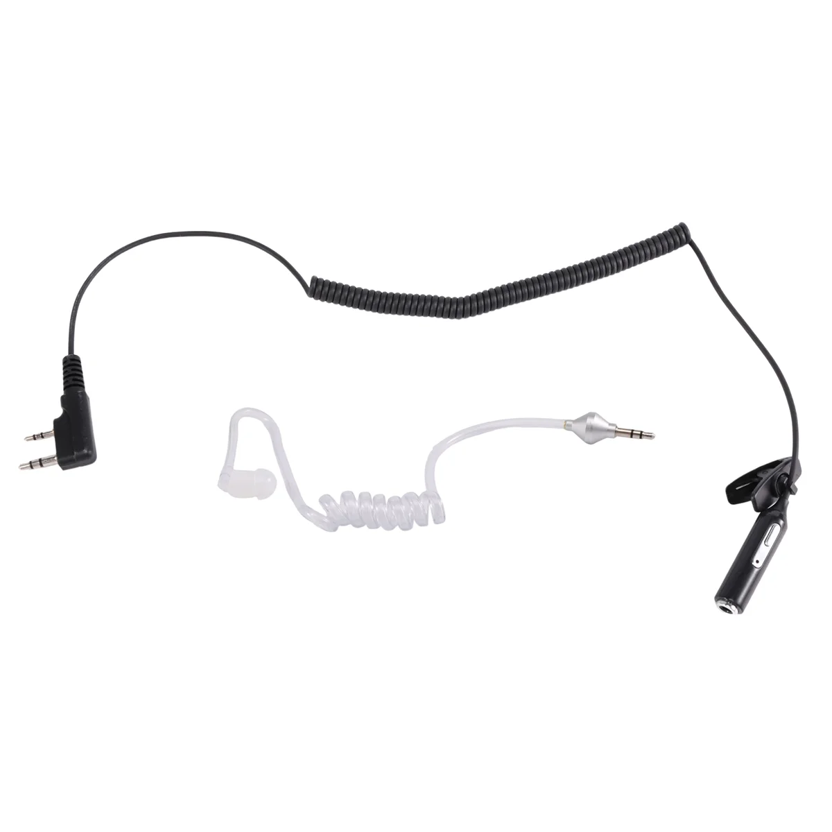 2-Pin PTT Mic Headset to 3.5mm Air Acoustic Tube Earpiece for Baofeng UV-5R 888s NND