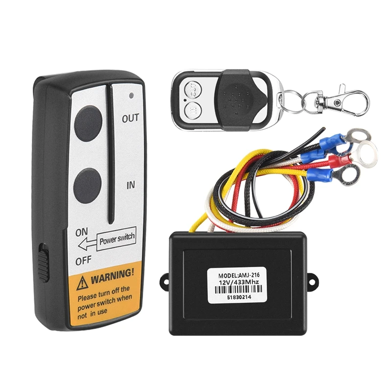 12V 12Volt 50Ft Winch Wireless Remote Control Set For Truck Jeep ATV Warn Ramsey