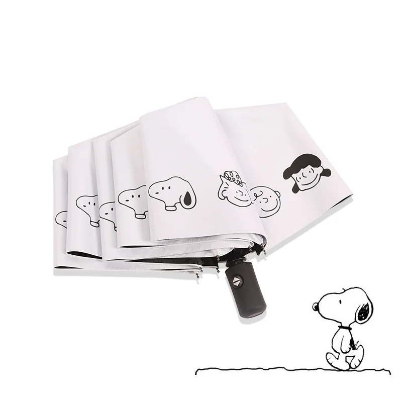 Anime Cartoon Snoopy Umbrella Fully Automatic Folding Sun Umbrella Thickened Sun Protection Uv Protection Gift for Friends