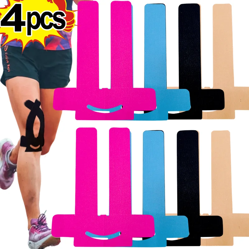 Lauf-Kniebandage aus Baumwolle, elastisch, Sportunterstützung mit medizinischem Klebstoff für das Training von Muskelschutz, schweißfest