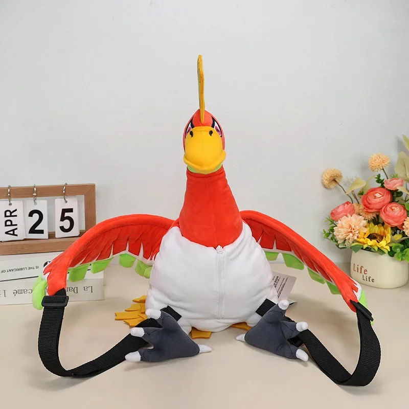 

Ho-Oh Pokemon Plush Toys Anime Doll Bag Phoenix Bird Cute Cartoon Pokémon Backpack Plushie Stuffed Gift for Kids Christmas