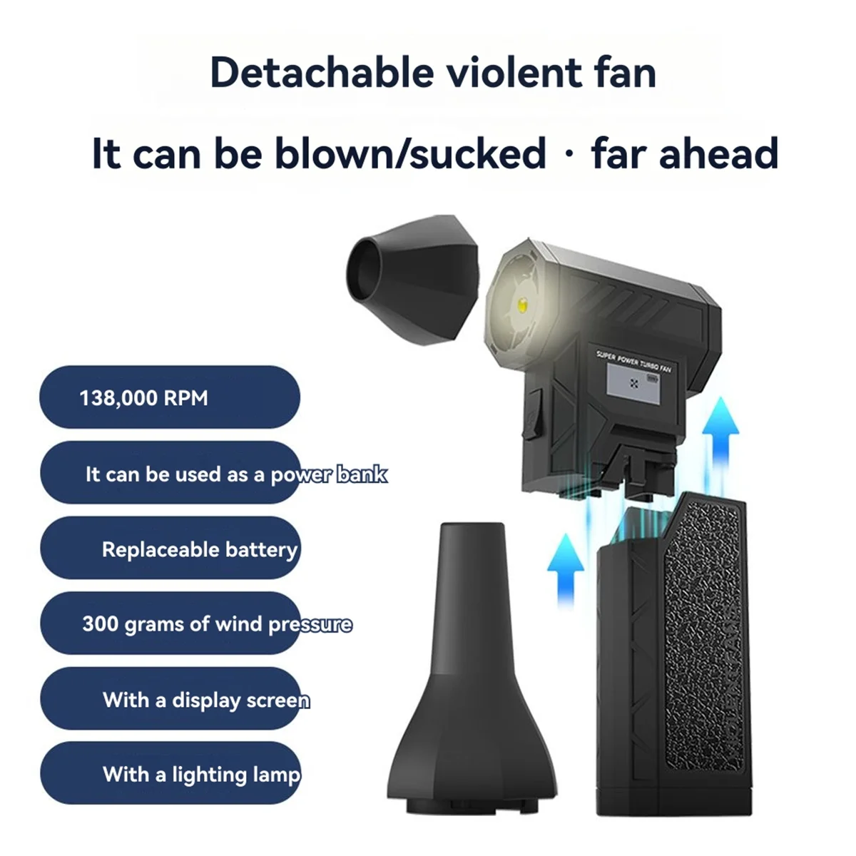 

AT59 Турбоструйный вентилятор 138000 об/мин Мощный воздуходувка Бесщеточный двигатель Турбовентилятор Скорость ветра 52 м/с Souffleur Air Puissant