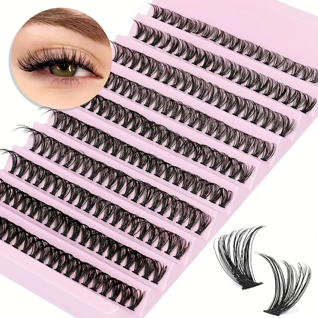 200 sztuk DIY rzęsy osobiste 40P klastry rzęs naturalny wygląd delikatne rzęsy 9-16MM D kręcone włosy osobiste klastry rzęsy puszyste